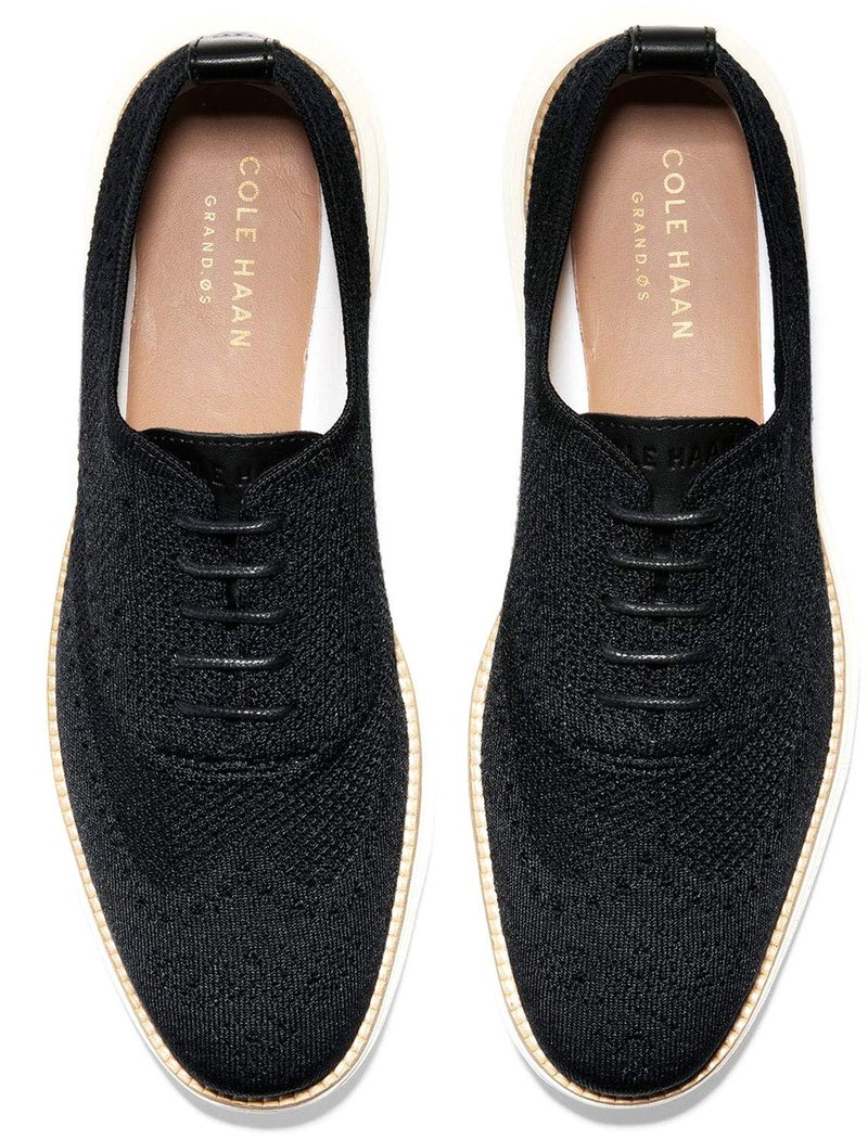 Cole Haan Men's Original Grand Knit Wing TIP II Sneaker, BLACK/IVORY, 8.5 M US - Image 3